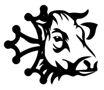 Logo de GTV jr - Une tête de vache comprise dans la croix occitane. 